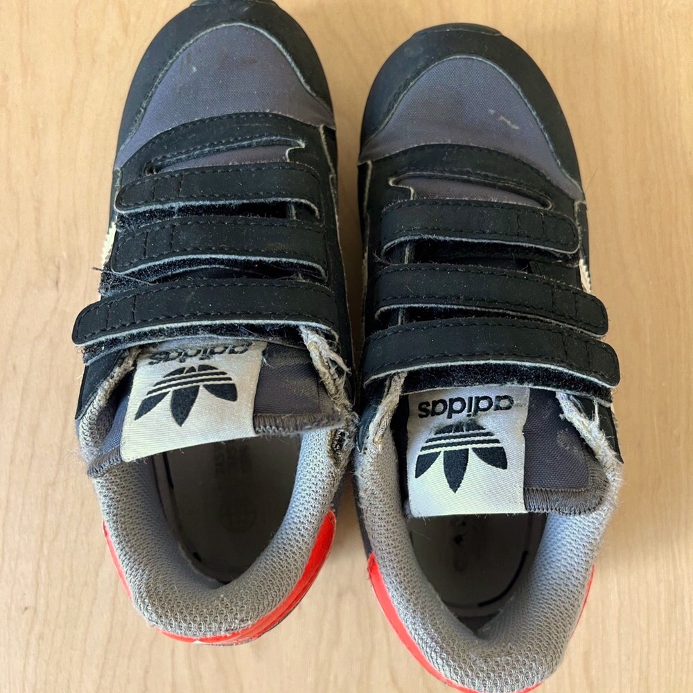 Adidas Kids Black and Gray Sneakers With Velcro Enclosures - Picture 7 of 10